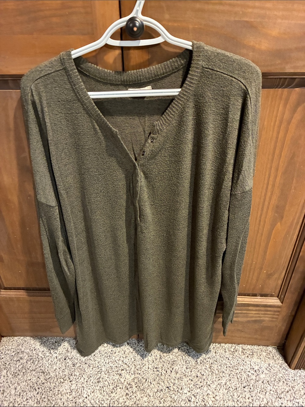 Maurices Olive Green V-Neck Women's Sweater